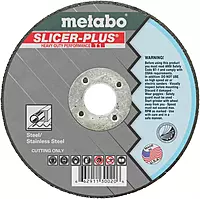 Metabo 4-1/2-inch Slicer Plus Wheel | Type 27 | 4.5" x 0.045" x 7/8" | A60TX | Zirconia Alumina | Super Performance