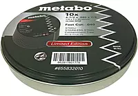 Metabo - Application: Steel/Stainless Steel - Slicer Wheel Promo Tin, 4.5" X.040x7/8 A60T, Pk 10 (655832010)
