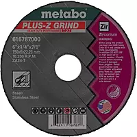 Metabo 6-inch Plus-Z Grinding Wheel | Type 27 | 6" x 1/4" x 7/8" | ZA24T | Zirconia Alumina | Super Performance | Improved