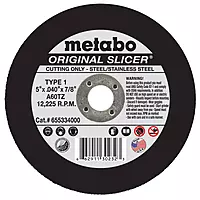 Metabo Slicer Cut Off Wheel 5" X .040" Pkg = 50