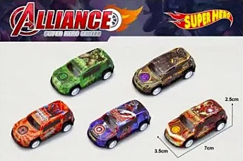 Avengers 5-in-1 Die-Cast Car Set for Kids | Metal Mini Superhero Cars Pack (Set of 5)