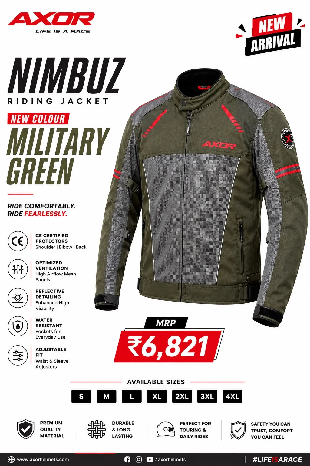 AXOR NIMBUZ JACKET MILITARY 2XL AXOR NIMBUZ JACKET MILITARY 2XL
