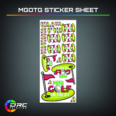 Mini Golf Logo Sticker Sheet