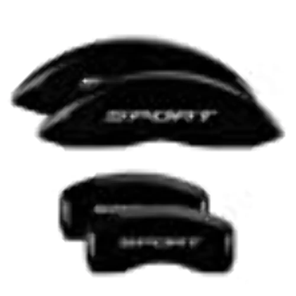 MGP Caliper Covers 10252SSP2BK Sport (2015, No Bolts) Black Powder Coat Finish, Silver Characters, Set of 4