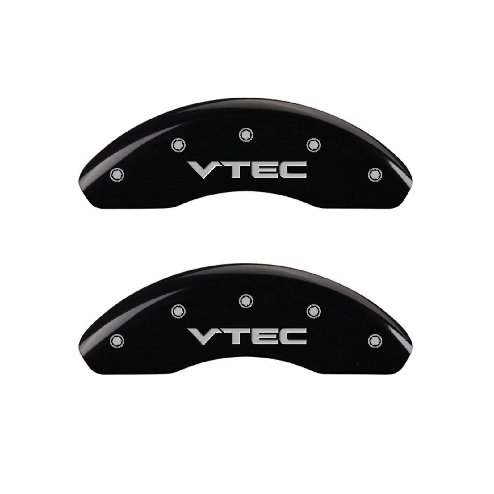 MGP Caliper Covers 20220SVTCBK Black Powder Coat Finish Front and Rear Caliper Cover, Set of 4 (Vtech Silver Characters, Engraved)