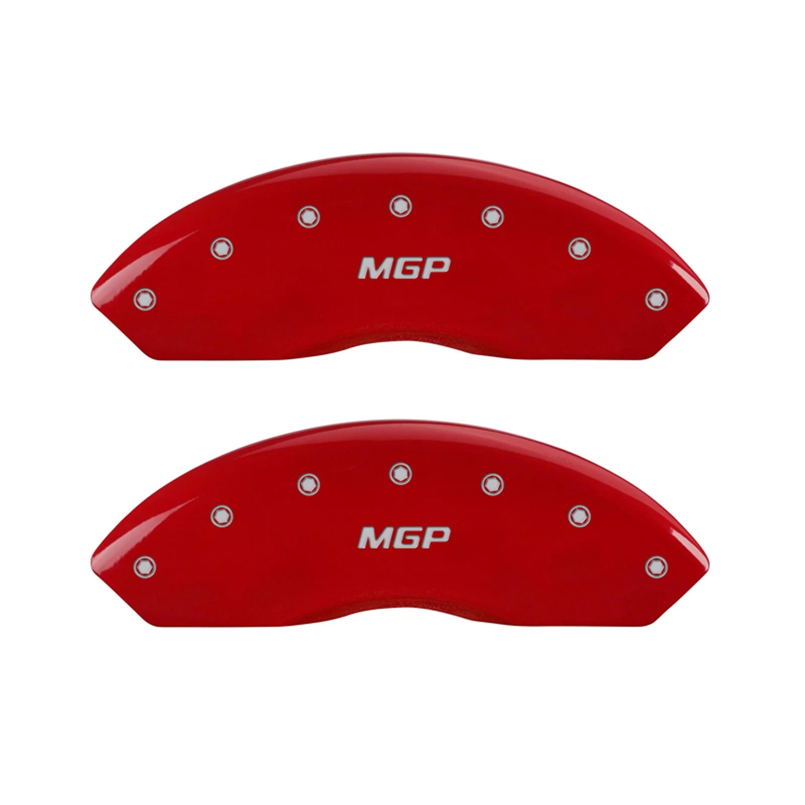 MGP Caliper Covers 11216SMGPRD Red Powder Coat Finish 'MGP' Engraved Caliper Cover with Silver Characters, (Set of 4)