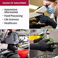 Ansell MICROFLEX Black Dragon BD-100L Heavy Duty 6.7 mil Latex Exam Gloves for Automotive, Food, Life Sciences, Healthcare