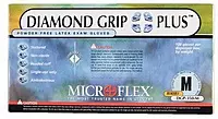 Series Microflex Diamond Grip Plus Disposable Gloves: Size Large, 5.1 mil, Uncoated-Coated Latex, Medical Grade, Unpowdered