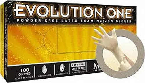 Series Microflex Evolution One Disposable Gloves: Size X-Large, 5.5 mil, Uncoated-Coated Latex, Medical Grade, Unpowdered