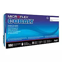 Disposable Gloves: Series Microflex Cobalt, Size Medium, 3.9 mil, Not Coated, Nitrile, General Purpose Grade, Powder-Free, No