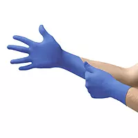 Disposable Gloves: Series Microflex Cobalt, Size Medium, 3.9 mil, Not Coated, Nitrile, General Purpose Grade, Powder-Free, No