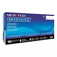 Disposable Gloves: Series Microflex Cobalt, Size Medium, 3.9 mil, Not Coated, Nitrile, General Purpose Grade, Powder-Free, No