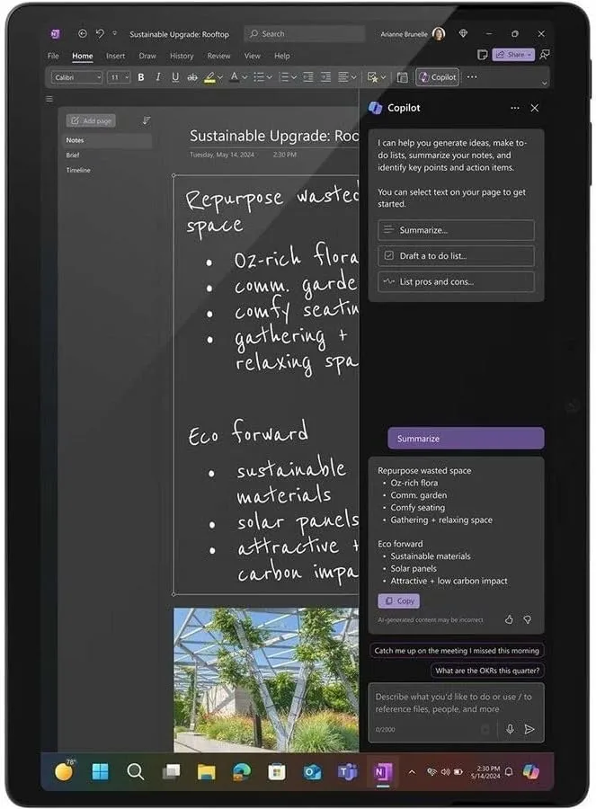 Microsoft Surface Pro 11 Copilot+ PC Tablet - 13" - vPro Technology - 16 GB - 256 GB SSD - Windows 11 Pro - Black