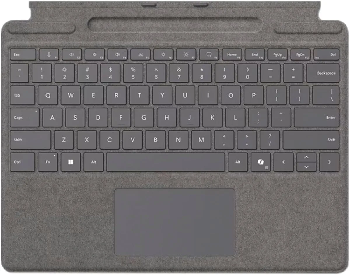 Microsoft Keyboard/Cover Case Microsoft Surface Pro 10, Surface Pro 8, Surface Pro 9, Surface Pro X Tablet - Platinum