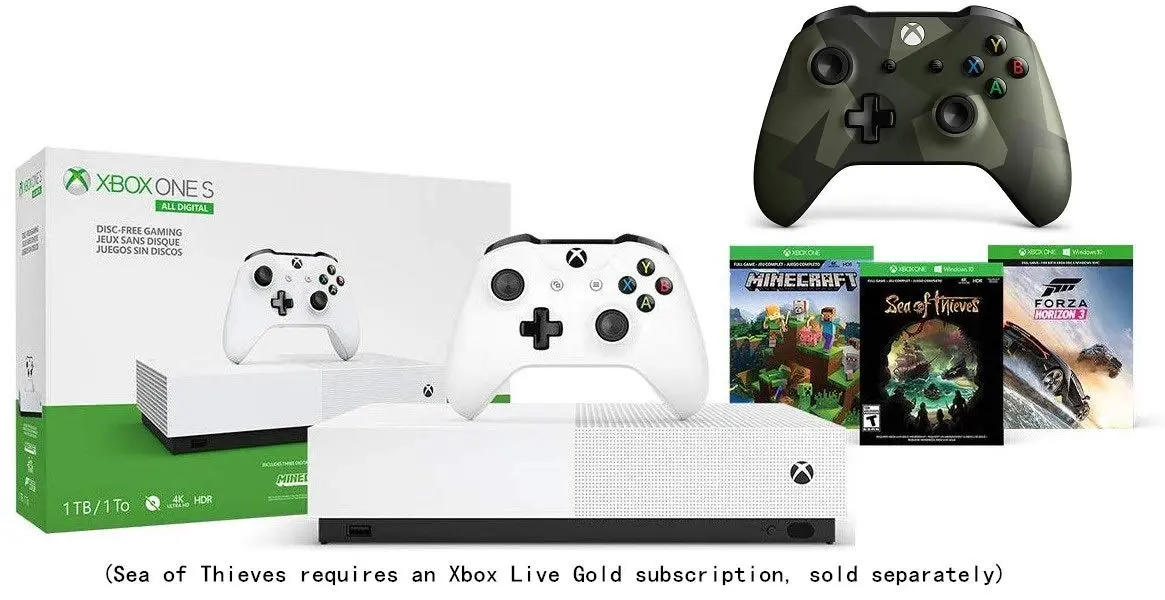 Microsoft Xbox One S 1TB All-Digital Edition Console Bundle + Armed Forces II (Special Edition) Wireless Controller