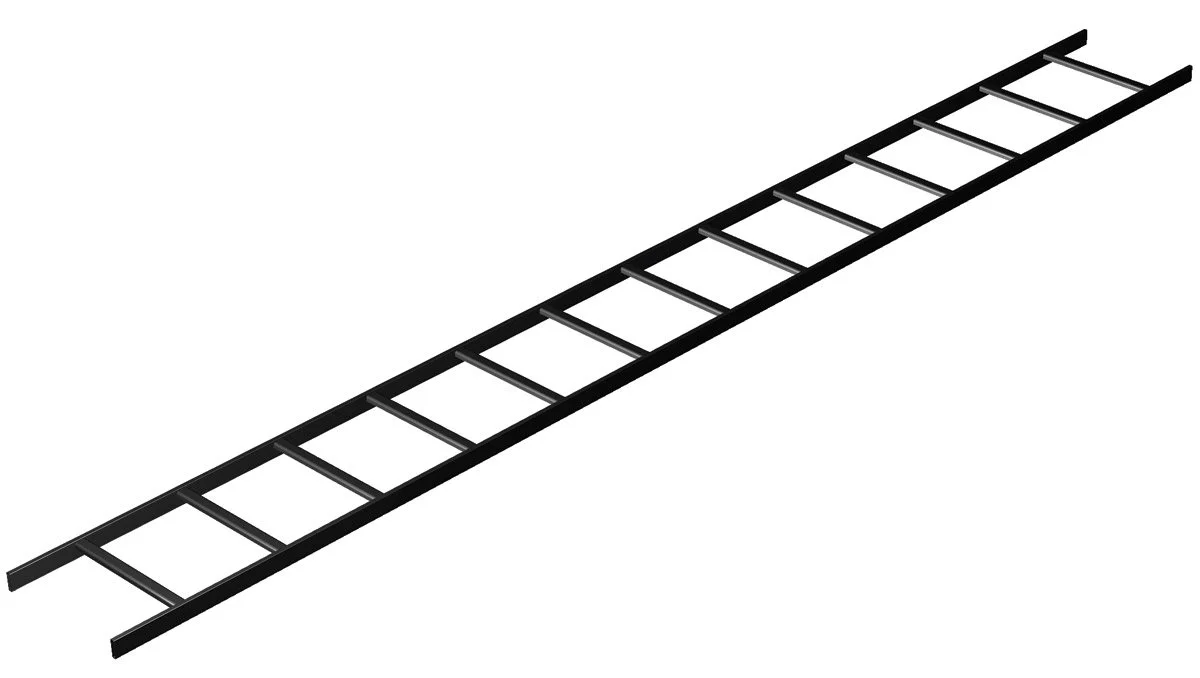 Cable Ladder Runway 12"W x 10'L, Black Finish