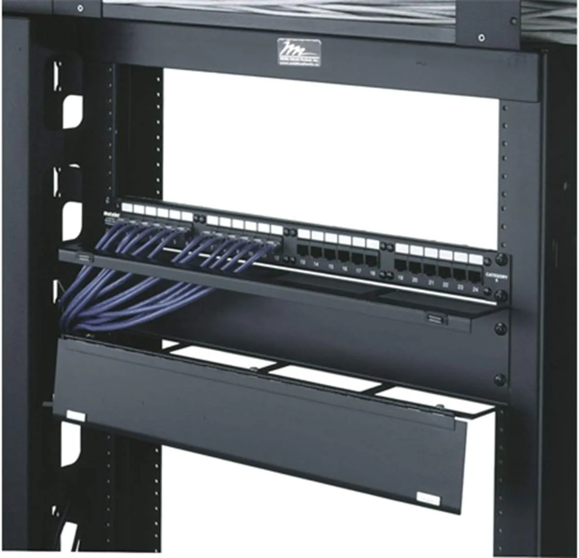 19" W Hinged Horizontal Cable Manager Height: 3.5" H (2U Space)