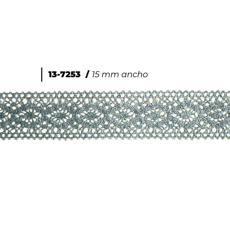 Millaré Referencia 13-7253 Plateado Rollo x 25 yardas Millaré Referencia 13-7253 Plateado Rollo x 25 yardas