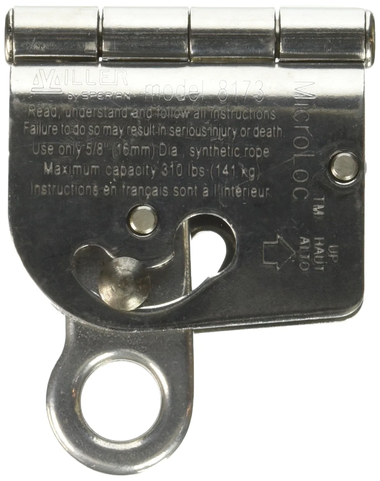 Miller by Honeywell by 8173/U MicroLoc Trailing Wire Rope Grabs for 5/8-Inch Wire Rope, Universal