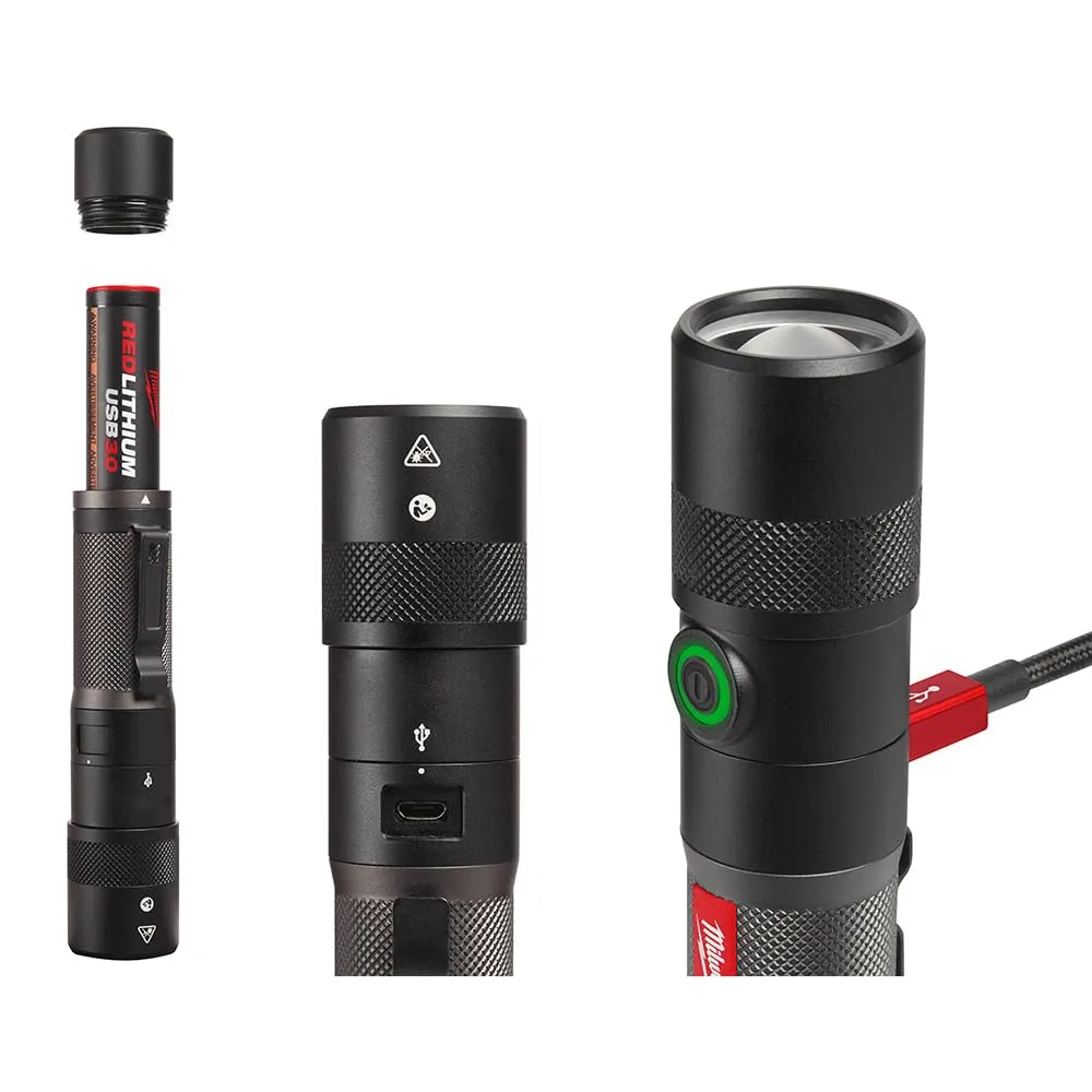 Milwaukee Rechargeable 1100 Lumen LED Flashlight, Battery Powered, Twist Focus