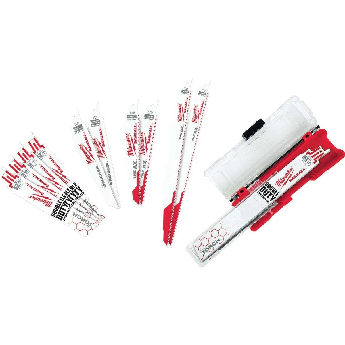Milwaukee 49-22-1129 Sawzall Reciprocating Saw Blade Set, 12 Pc, White