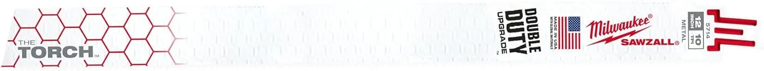 MILWAUKEE 12 in Bi-Metal Reciprocating Saw Blade, 5 Pack (48-00-5714)