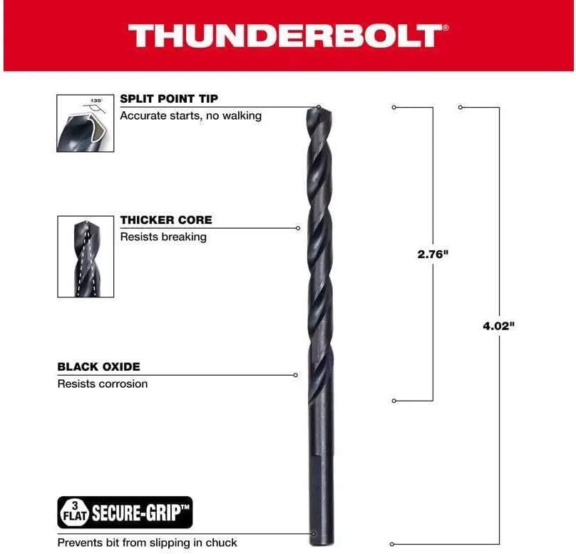 MILWAUKEE'S ELEC TOOL 48-89-2722 1/4" Black Ox Drill Bit, Pack of 1