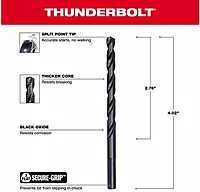 MILWAUKEE'S ELEC TOOL 48-89-2722 1/4" Black Ox Drill Bit, Pack of 1