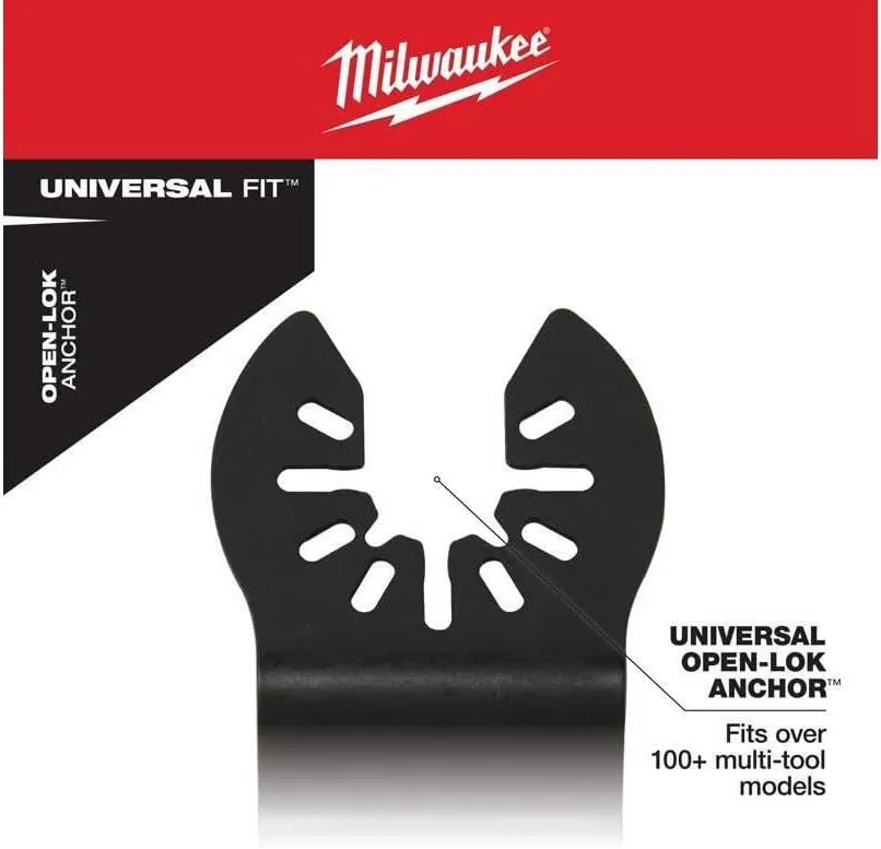 Milwaukee 2-1/2 in Titanium-Enhanced Bi-Metal Oscillating Blade, Open-LOK 3PK