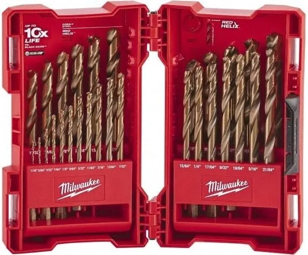 Milwaukee Electric Tools 48-89-2332 29Pc Cobalt Helix Drill Bit Set, Red