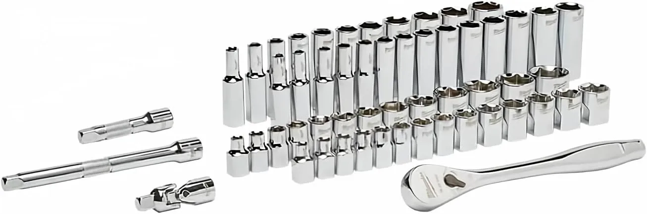 Milwaukee 3/8 in Drive 56-Piece Ratchet & Socket Set, SAE & Metric