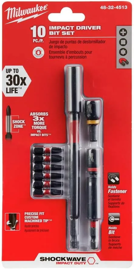 MILWAUKEE ELECTRIC TOOLS 48-32-4513 Screwdriver Kit 10Pc