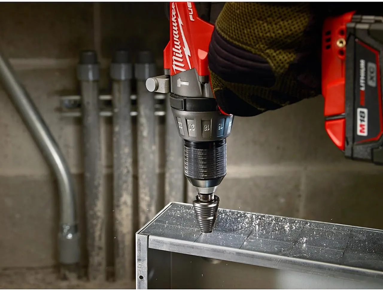 Milwaukee 48-89-9201 Step Drill Bit, 1/8"–1/2", 1/4" Shank, High-Speed Steel