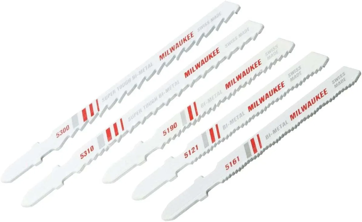 Milwaukee 49-22-1178 T-Shank Metal/Wood Cutting Jig Saw Blade Assortment, 5-Pack