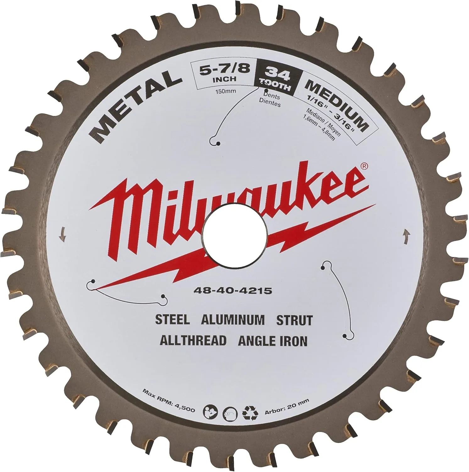 Milwaukee Electric - 5-7/8 in. 34T Ferrous Blade
