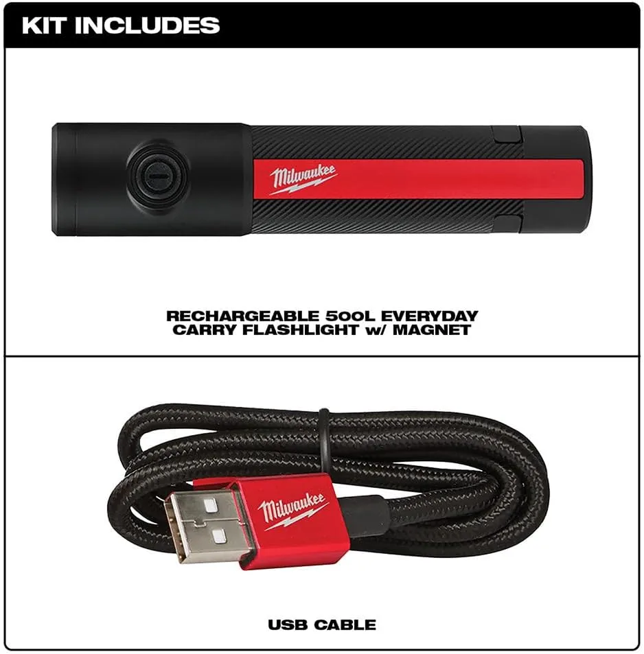 Milwaukee Electric - 500L Everyday Carry Flashlight W/Magnet Recharge