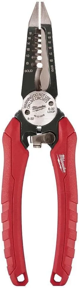 Milwaukee 48-22-3079 6-In-One Combination Wire Stripping and Reaming Pliers for Electricians