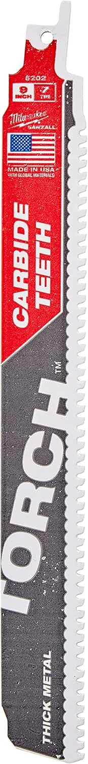 MILWAUKEE ELEC Tool 48-00-5202 9" 7TPI Torch Sawzall Reciprocating Saw Blade Pack of 1