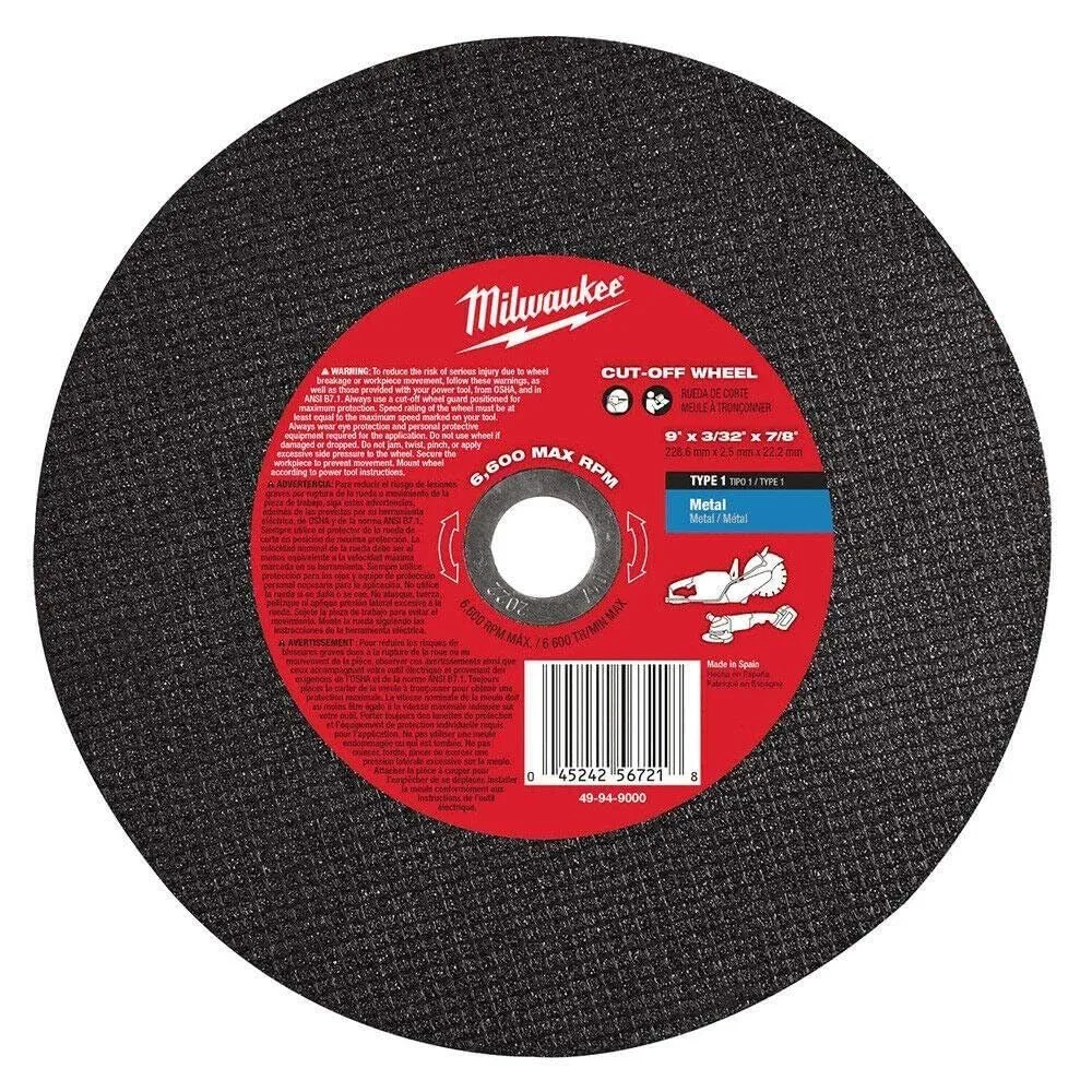 MILWAUKEE 9in. X 3/32in. X 7/8in. Metal Cut-Off