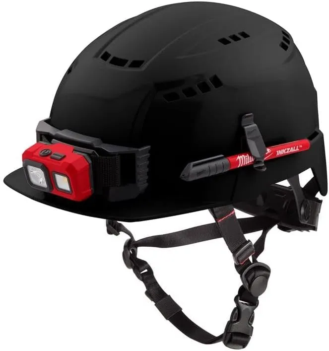 Milwaukee Bolt Ratchet Type II Class C Safety Helmet Black Vented