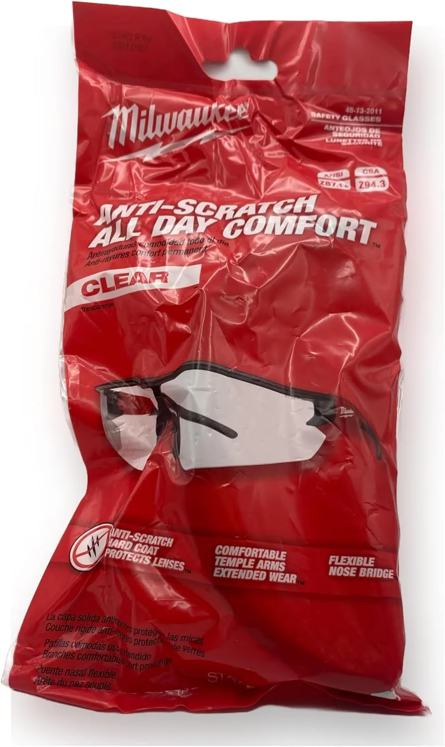 Milwaukee Glasses - CLR Anti-Scratch (Bag) (48-73-2011)