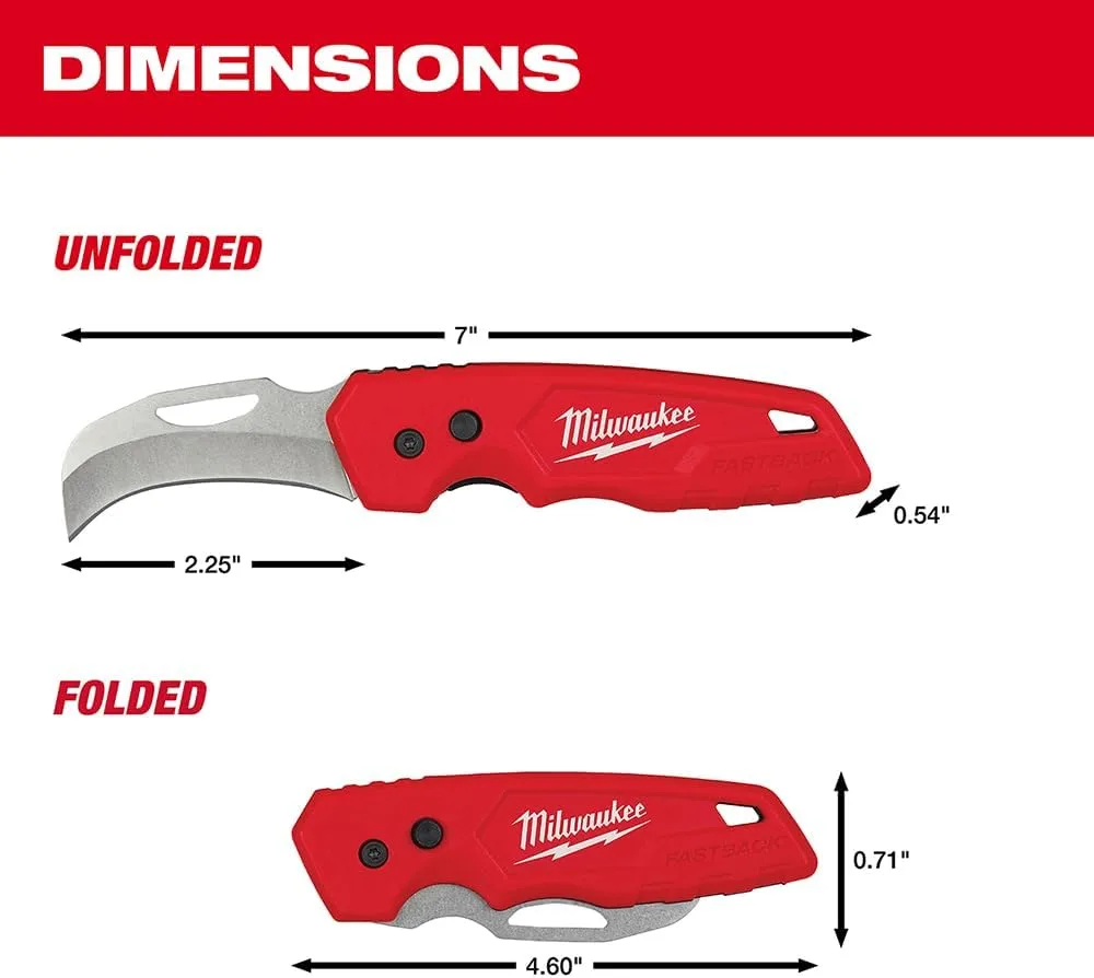 MILWAUKEE'S Tool 48-22-1525 Fastback Hawkbill Folding Knife