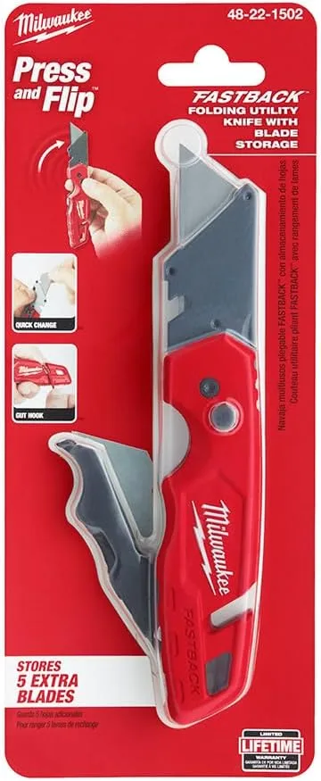 MILWAUKEE'S Folding Utility Knife,6-7/8" L (48221502)