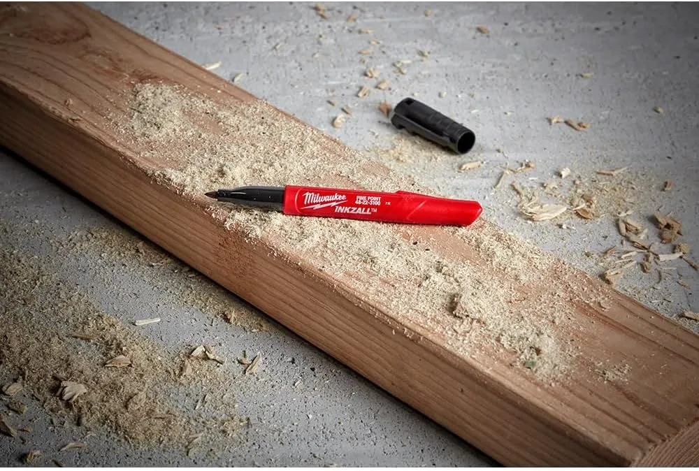 Milwaukee 48-22-3100 Inkzall Jobsite Fine Point Black Permanent Marker 12 Pack