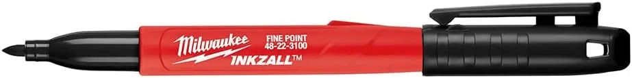 Milwaukee 48-22-3100 Inkzall Jobsite Fine Point Black Permanent Marker 12 Pack