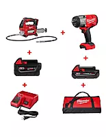 Milwaukee M18 FUEL 1/2" High Torque Impact Wrench & Grease Gun Combo Kit (2967-22GG)