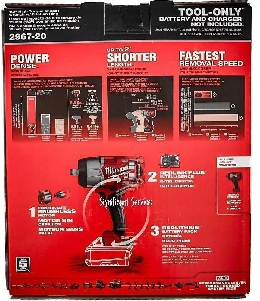 Milwaukee M18 Fuel 1/2" High Torque Impact Wrench w/ Friction Ring (2967-20)