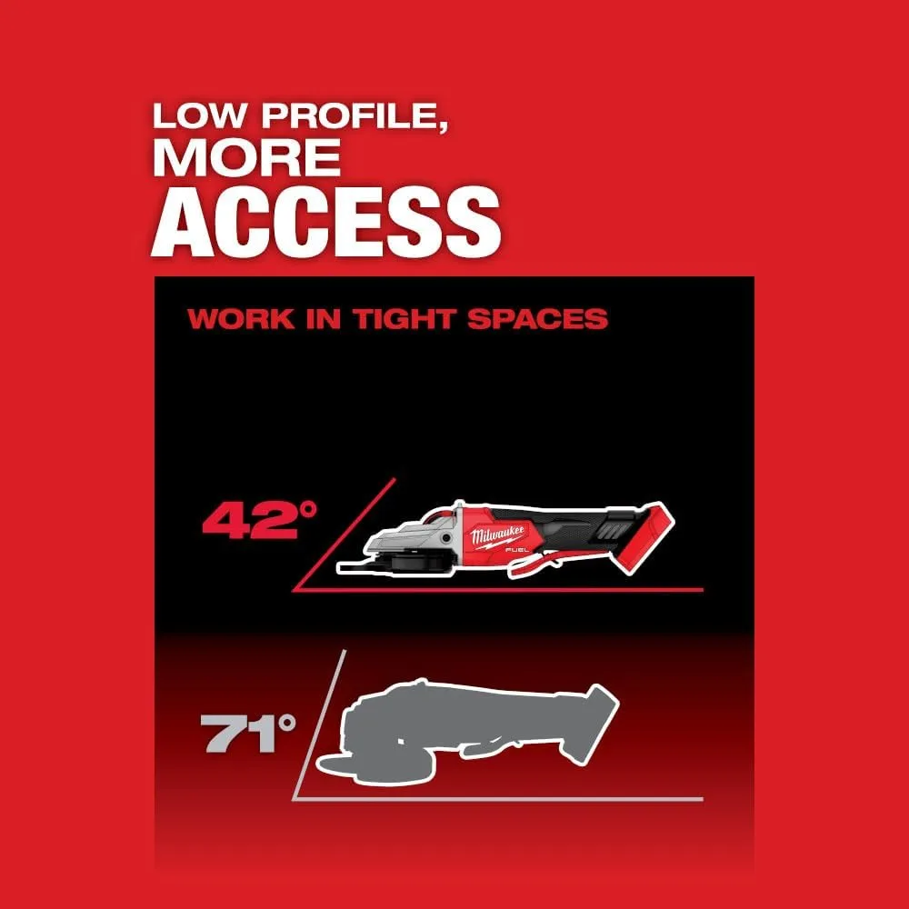 Milwaukee M18 FUEL 18-Volt Lithium-Ion Brushless Cordless 5 in. Flathead Braking Grinder with Paddle Switch No-Lock