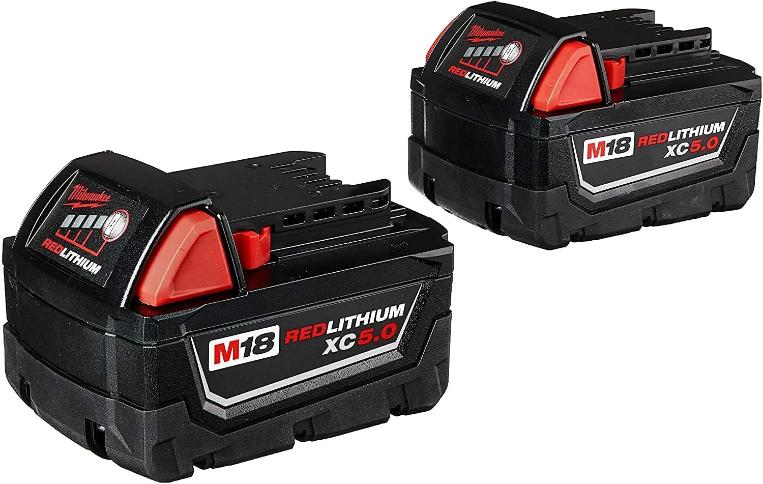 Milwaukee M18 48-11-1850 5.0 AH Batteries 5.0 18V 48-11-1852 (2 pack) 2 Count (Pack of 1)