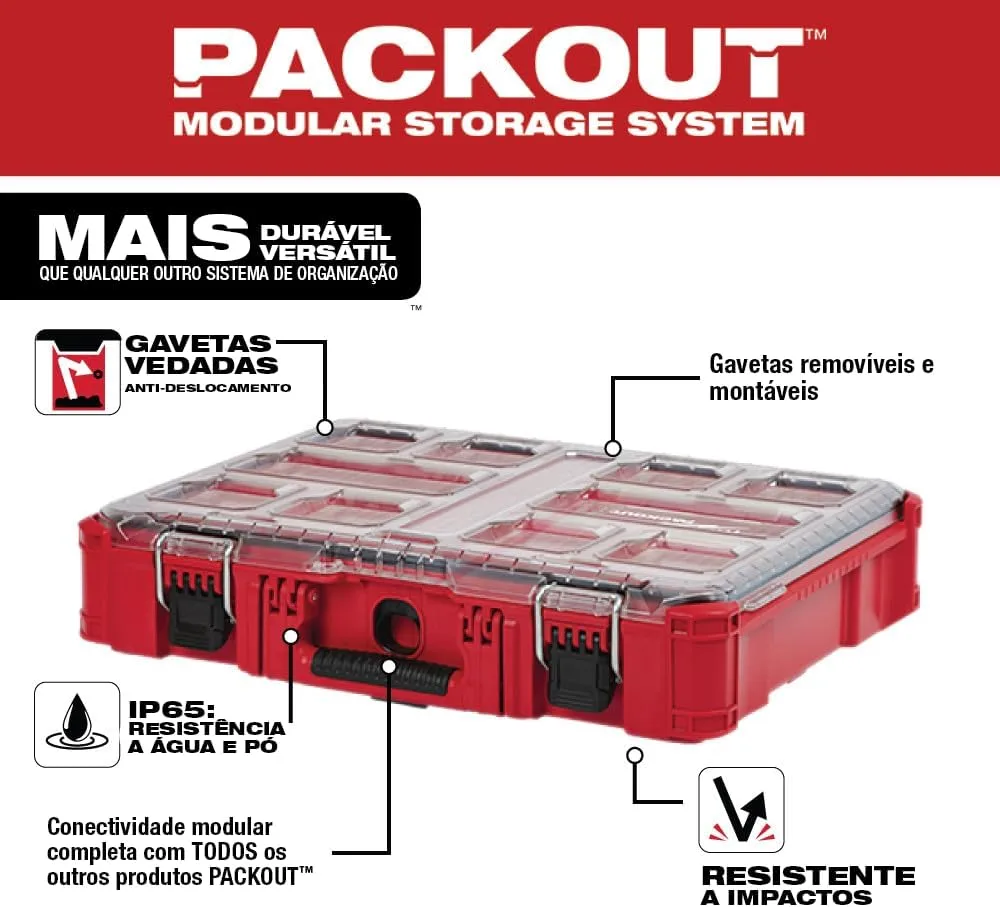 Milwaukee 48-22-8430 Packout, 10 Compartment, Small Parts Organizer